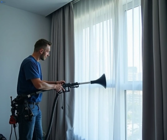 Professional curtain steam cleaning process equipment Matty Curtain Cleaning glenorie-nsw